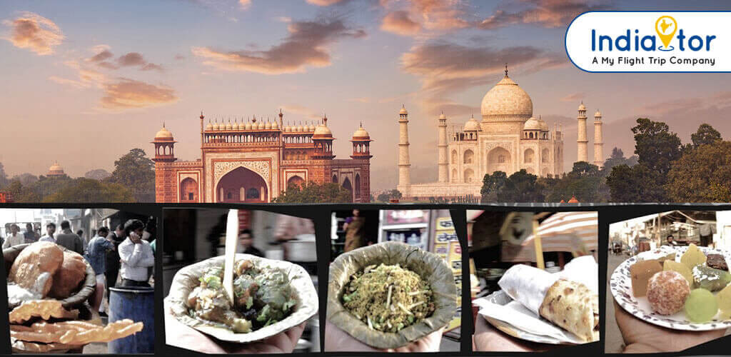 Street foods and street shops during Agra Tour